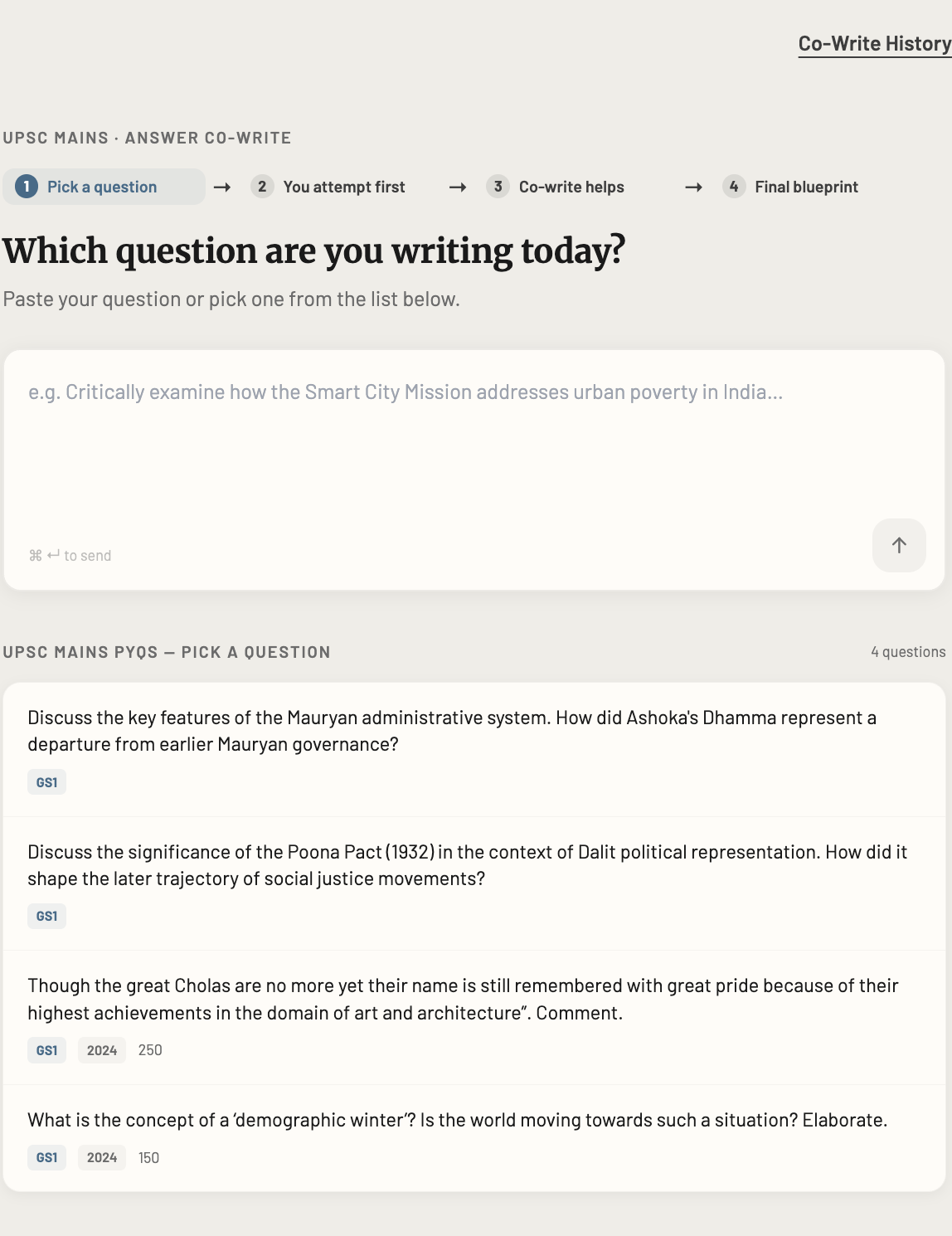 Answer Co-Write interface preview